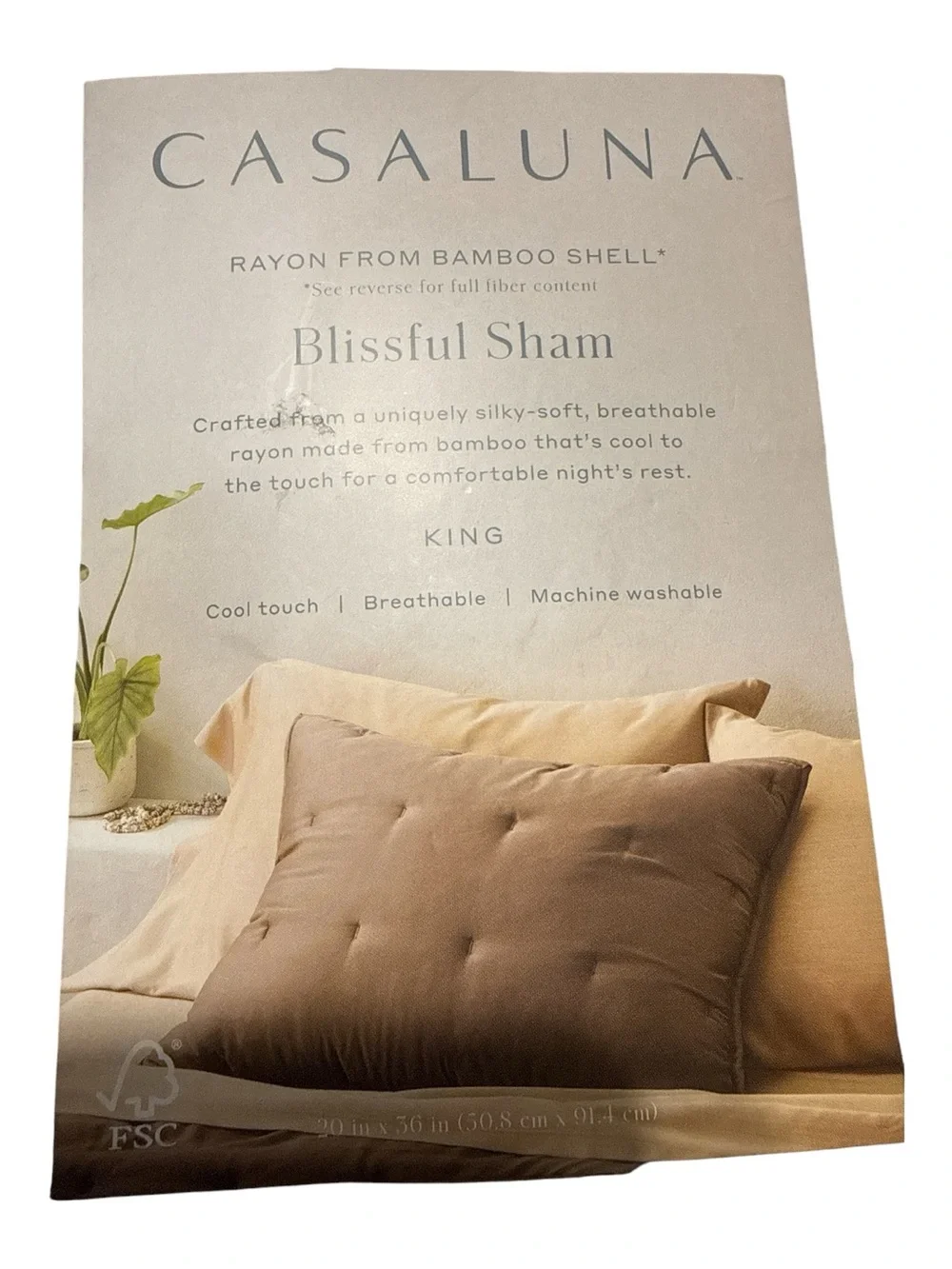 Casaluna Blissful Sham King Pillow Sham - Taupe Brown